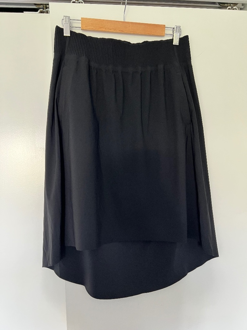 Athleta Cosmic Skirt Black High Low Midi Skirt Size M